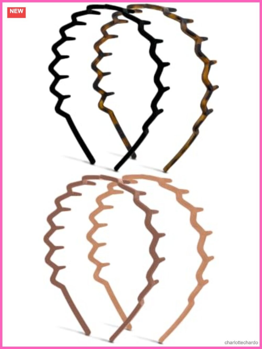 Zig Zag Headbands Non-Slip Comb Hair Accessories 4 Pack for Women